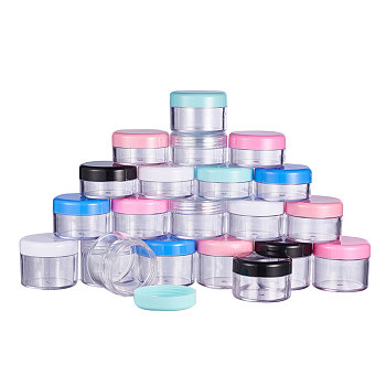 PandaHall Elite Elegant Plastic Cosmetic Facial Cream Jar, Cream Spoon Plastic Stick, Mixed Color, 28pcs/set