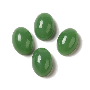 Glass Cabochons, Imitation Gemstone, Oval, Sea Green, 14x10x6mm