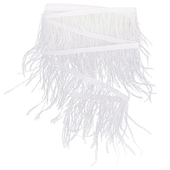 2M Fashion Ostrich Feather Cloth Strand Costume Accessories, White, 100~150mm