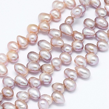 Natural Cultured Freshwater Pearl Beads Strands, Potato, Antique White, 7~10x6~7mm, Hole: 0.8mm, about 65pcs/strand, 13.7 inch(35cm)