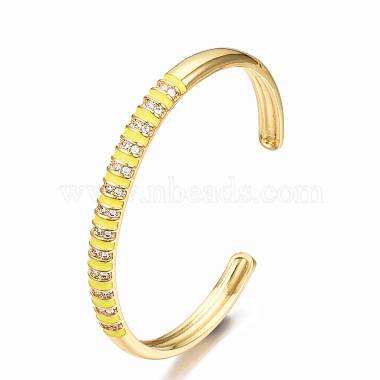 Brass Micro Pave Clear Cubic Zirconia Cuff Bangles(BJEW-N302-005G-NF)-3
