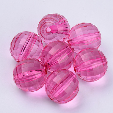 Hot Pink Round Acrylic Beads