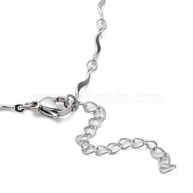 304 Stainless Steel Wave Bar Link Chain Necklaces(NJEW-K249-17P)-3