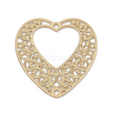 Light Gold Heart Brass Pendants