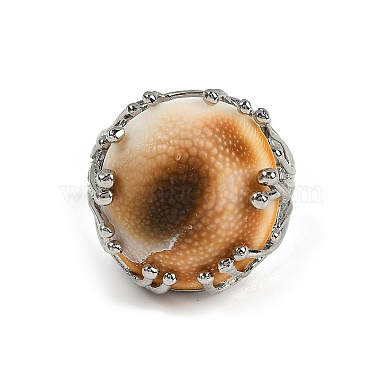 Half Round Natural Shell Finger Rings(RJEW-P128-05P)-2