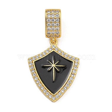 Black Others Brass+Cubic Zirconia+Enamel Dangle Charms