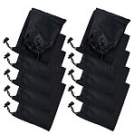 Oxford Cloth Drawstring Pouches with Cord, Rectangle, Black, 20x14.5x0.05~0.4cm(ABAG-WH0039-63B)