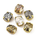 Sew on Rhinestone, Glass Crystal Rhinestone Multi-Strand Links, with Brass Prong Settings, Garments Accessories, Faceted, Oval, Golden, 10x8x5.5mm, Hole: 0.8mm(EGLA-F162-08G-02)