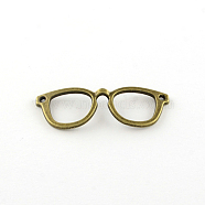 Glasses/Spectacles Tibetan Style Alloy Pendants, Cadmium Free & Lead Free, Antique Bronze, 19.5x55x3mm, Hole: 2mm, about 230pcs/1000g(TIBEP-R344-77AB-LF)