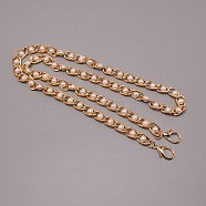 Aluminum Chain Bag Strap, with Resin Pearl & Aluminum Clasps, for Bag Replacement Accessories, Light Gold, 102x1.2x0.8cm(DIY-TAC0020-13LG-02)