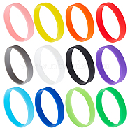 36Pcs 12 Colors Silicone Cord Bracelet, Cute Fun Plain Wristband for Men Women, Mixed Color, Inner Diameter: 2-1/2 inch(6.5cm), 3pcs/color(BJEW-GF0001-12)