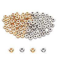 304 Stainless Steel Spacer Beads, Flat Round, Golden & Stainless Steel Color, 4x2mm, Hole: 1~1.6mm, 100pcs(STAS-UN0007-15)