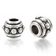 Tibetan Style Alloy European Beads, Large Hole Beads, Cadmium Free & Lead Free, Rondelle, Antique Silver, 11.5x9mm, Hole: 4.5mm, about 380pcs/1000g(TIBE-S320-077AS-LF)