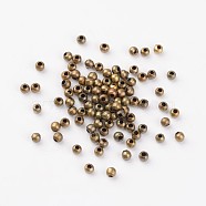 Iron Spacer Beads, Nickel Free, Round, Antique Bronze Color, about 3.2mm in diameter, 3mm thick, hole: 1.2mm(E006-NFAB)