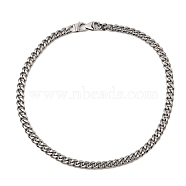 304 Stainless Steel Cuban Link Chain Necklaces, Stainless Steel Color, 24.06 inch(61.1cm)(NJEW-D050-01C-P)