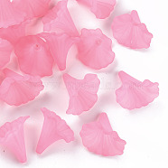 Transparent Acrylic Beads, Calla Lily, Frosted, Pearl Pink, 40.5x33x35mm, Hole: 1.8mm(X-BSF796-C10)