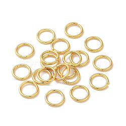 304 Stainless Steel Open Jump Rings, Real 18K Gold Plated, 6x0.8mm, Inner Diameter: 4mm(STAS-K285-02J-G)