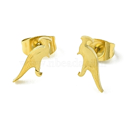 Cute Little Animal Theme 304 Stainless Steel Stud Earrings, Kangaroo, 12x4.5mm(EJEW-B041-04E-G)