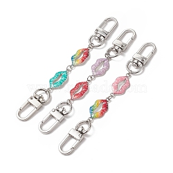 Printed Alloy Link Chain Purse Strap Extenders, with Alloy Swivel Clasps, for Bag Decoration, Lip Pattern, 12.5cm(AJEW-BA00098-01)