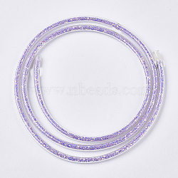 Eco-Friendly PVC Synthetic Rubber Cord, with Paillette/Sequins Inside, Lilac, 6mm, about 0.98~1.31 yards(0.9~1.2m)/strand(RCOR-Q017-05)