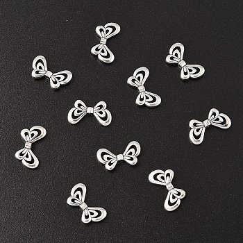 30Pcs Tibetan Style Alloy Beads, Cadmium Free & Lead Free & Nickel Free, Butterfly, Antique Silver, 17x10x2.5mm, Hole: 1.5mm