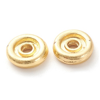 Rack Plating Alloy Spacer Beads, Lead Free & Cadmium Free, Long-Lasting Plated, Disc, Real 18k Gold Plated, 8x2mm, Hole: 2mm