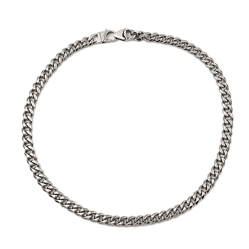 304 Stainless Steel Cuban Link Chain Necklaces, Stainless Steel Color, 24.06 inch(61.1cm)