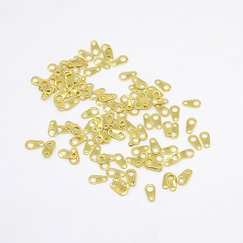 Brass Chain Tabs, Chain Extender Connectors, Golden, 7x3.9mm, Hole: 1mm