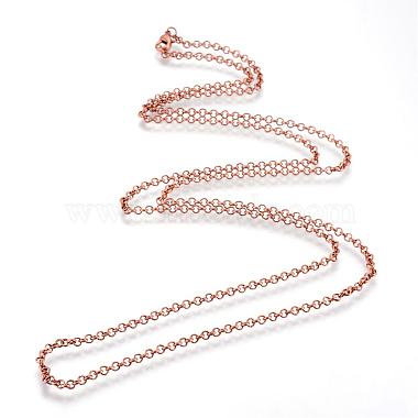 Iron Rolo Chains Necklace Making(MAK-R015-75cm-R)-2
