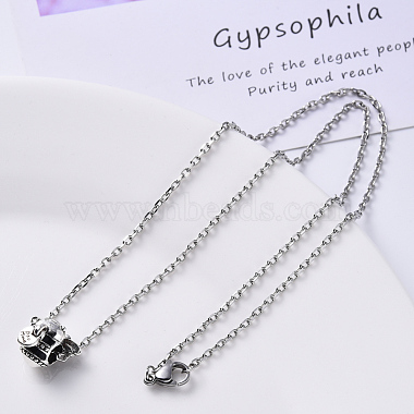 304 Stainless Steel Cable Chain Necklace(NJEW-S420-008A-P)-5