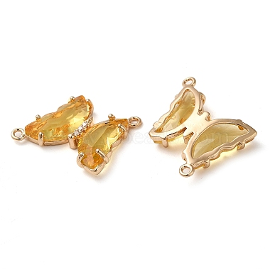 Brass Pave Faceted Glass Connector Charms(FIND-Z020-04Q)-2