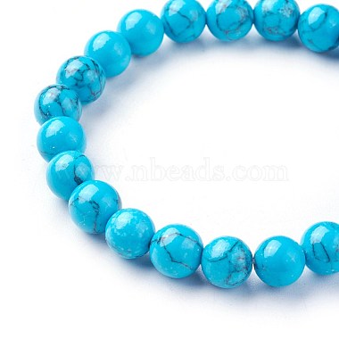 Synthetic Turquoise Beads Stretch Bracelets(BJEW-F380-01-B03)-2