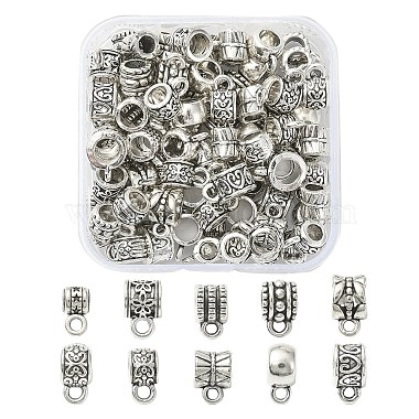 Antique Silver Mixed Shapes Alloy Tube Bails