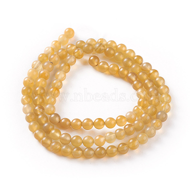 Naturelles agate jaune brins de perles(X-G-O181-02)-2