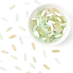 100G Opaque Colours Glass Seed Beads, Round Hole, Rice, Light Green, 12.5x4.5mm, Hole: 0.9~1mm(GLAA-YW0005-23B)