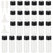 PandaHall Elite Mini Glass Spray Bottles, with Plastic Funnel Hopper, Disposable Plastic Dropper, Black, Glass Spray Bottles: 40pcs(MRMJ-PH0001-49A)