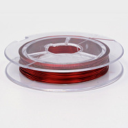 Round Copper Jewelry Wire, Dark Red, 0.3mm, about 32.8 Feet(10m)/roll, 10 rolls/group(CWIR-R005-0.3mm-06)