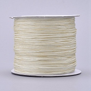 Nylon Thread, Nylon Jewelry Cord for Custom Woven Jewelry Making, Lemon Chiffon, 0.6mm, about 142.16 yards(130m)/roll(NWIR-D055-0.6mm-23)