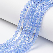 Glass Beads Strands, Faceted, Rondelle, Light Sky Blue, 8x6mm, Hole: 1mm, about 65~68pcs/strand, 15.7~16.1 inch(40~41cm)(EGLA-A034-T8mm-D14)