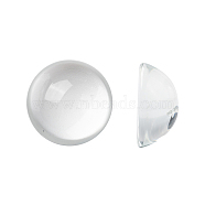 Transparent Half Round Glass Cabochons,, Clear, 30x14~15mm(GGLA-R027-30mm)