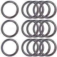 10Pcs Alloy Spring Gate Rings, Round Ring, Gunmetal, 5 Gauge, 40x4.5mm(FIND-SP0001-38B)