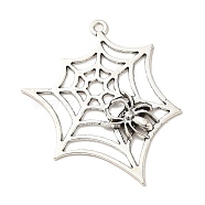 Tibetan Style Alloy Big Pendants, Cadmium Free & Lead Free, Spider Web for Halloween, Antique Silver, 53.5x46x3.5mm, Hole: 2.5mm, about 226Pcs/1000G(PALLOY-M217-34AS)