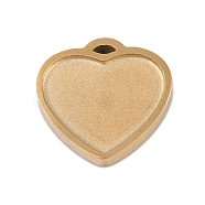 Ion Plating(IP) 304 Stainless Steel Pendant Cabochon Settings, Heart, Polished, Real 18K Gold Plated, Tray: 7.5x8.5mm, 10x10x1.5mm, Hole: 0.7mm(STAS-U019-50G)