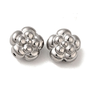 Non-Tarnish 304 Stainless Steel Beads, Flower, Stainless Steel Color, 12x8.5mm, Hole: 1mm(STAS-K285-27P)