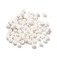 6/0 Opaque Glass Seed Beads, Round Hole, Rondelle, White, 4~4.5x3~4mm, Hole: 0.8~1.5mm(SEED-P005-A02)