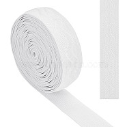 10 Yards Non-slip Transparent Silicone Polyester Elastic Band, Waved Soft Rubbers Elastic Belt, DIY Sewing Underwear Accessories, White, 25mm(SRIB-GF0001-26B-01)