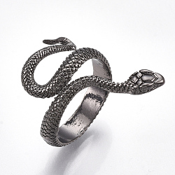 Alloy Cuff Finger Rings, Wide Band Rings, Snake, Gunmetal, US Size 9 3/4(19.5mm)(X-RJEW-T006-33B)