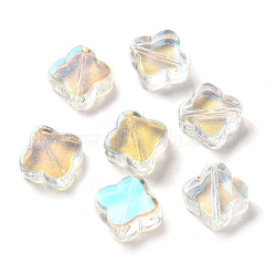 Transparent Glass Beads, Rhombus, Clear AB, 11.5x11.5x4.5mm, Hole: 1.2mm(GLAA-A012-06H)