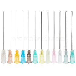 72Pcs 12 Style Stainless Steel Blunt Tip Dispensing Needle with PP Luer Lock, Long Syringe Needle Applicator Needles for Liquid Measuring Epoxy Resin Craft, Mixed Color, 6.75x0.75cm, 6pcs/style(FIND-FG0002-96)