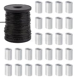 PandaHall Elite 304 Stainless Steel Wire, with Aluminum Slide Charms, Mixed Color, 1.5mm, about 50m/roll, 1roll(DIY-PH0002-09)